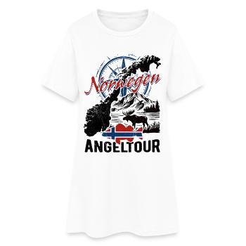 Norwegen Angeltour - Angler Geschenk - Frauen T-Shirt-Kleid - Weiß - Vorne