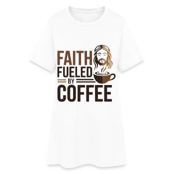 La foi alimentée par le café Jesus Kaffee - Robe T-shirt Femme - blanc - Devant