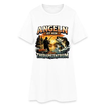 Angeln ist mein Therapiezentrum Retro Spruch - Frauen T-Shirt-Kleid - Weiß - Vorne