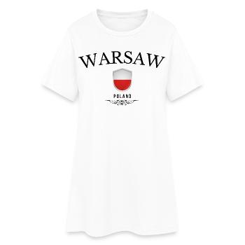 Souvenir Warsaw, elegant design Warsaw - Women’s T-Shirt Dress - white - Front