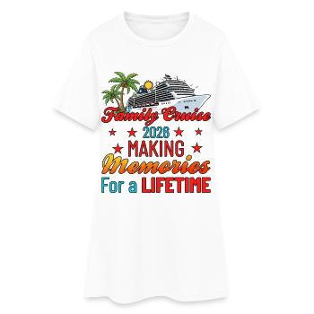 Croisière en famille Voyage de vacances 2026 Croisière - Robe T-shirt Femme - blanc - Devant