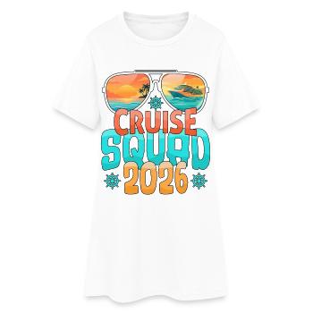 Voyage de vacances en famille Croisière Équipe - Robe T-shirt Femme - blanc - Devant