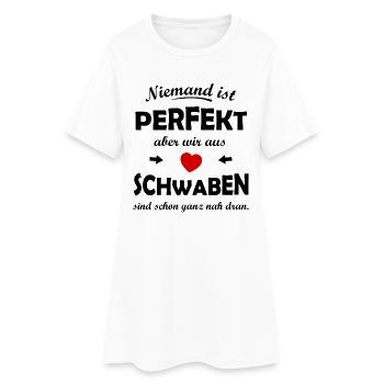 Schwaben Herz – roter Akzent - Frauen T-Shirt-Kleid - Weiß - Vorne