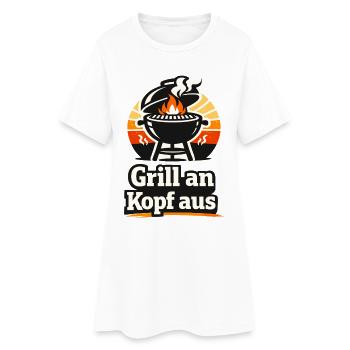 Grill an Kopf aus BBQ Spruch für Grillfans - Frauen T-Shirt-Kleid - Weiß - Vorne