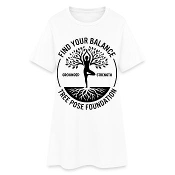 Yoga : Trouvez votre équilibre : pleine conscience - Robe T-shirt Femme - blanc - Devant