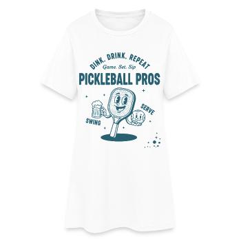 Pickleball Joueur drôle Dink Drink Repeat Avantages - Robe T-shirt Femme - blanc - Devant