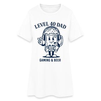 Niveau 40 Jeu de Papa Jeu Anniversaire Papa - Robe T-shirt Femme - blanc - Devant