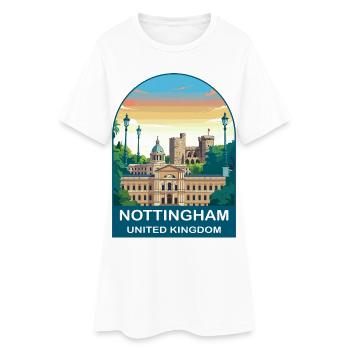 Illustration artistique de voyage à Nottingham Skyline UK - Robe T-shirt Femme - blanc - Devant