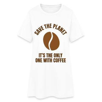 But First Coffee Shirt Lustig Kaffee - Women’s T-Shirt Dress - white - Front