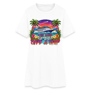 Familienurlaub auf Kreuzfahrt Wir geben kein Schiff - Frauen T-Shirt-Kleid - Weiß - Vorne