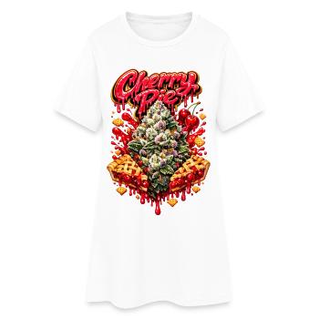 Cherry Pie Graffiti Print - Robe T-shirt Femme - blanc - Devant