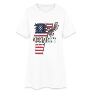 Carte des États-Unis du Vermont Souvenir - Robe T-shirt Femme - blanc - Devant
