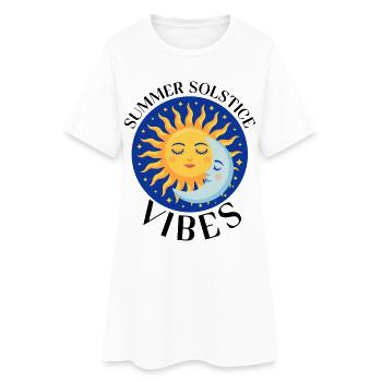 Litha Pagan: Sommersonnenwende, Mittsommer, Mittsommer, Mittsommer. - Frauen T-Shirt-Kleid - Weiß - Vorne