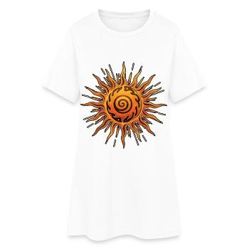 Litha Pagan: Sommersonnenwende, Mittsommer, Mittsommer, Mittsommer. - Frauen T-Shirt-Kleid - Weiß - Vorne