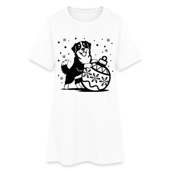 Joyful Bernese Dog from Bombk - Women’s T-Shirt Dress - white - Front