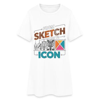 Designer de logos de Sketch à Designer graphique Icon - Robe T-shirt Femme - blanc - Devant