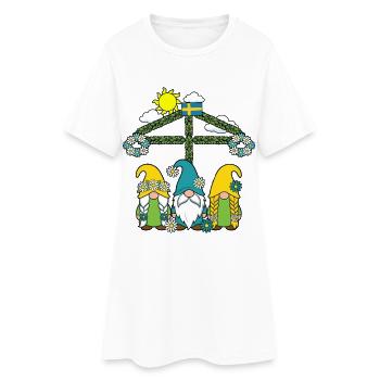 Litha Pagan: Sommersonnenwende, Mittsommer, Mittsommer, Mittsommer. - Frauen T-Shirt-Kleid - Weiß - Vorne