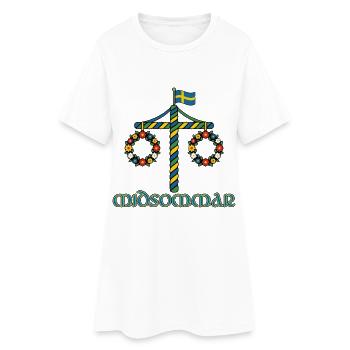 Litha Pagan Summer Solstice Midsummer Midsommar - Women’s T-Shirt Dress - white - Front