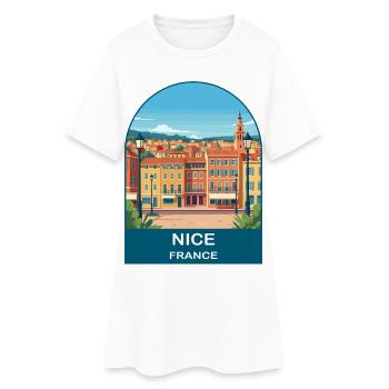 Belle affiche de voyage vintage sur la Côte d’Azur France - Robe T-shirt Femme - blanc - Devant