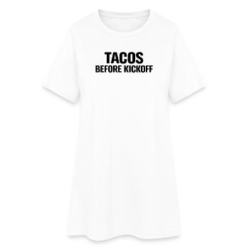 Tacos avant le coup d’envoi - Robe T-shirt Femme - blanc - Devant