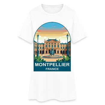 Montpellier France Vintage Travel Poster Design - Women’s T-Shirt Dress - white - Front