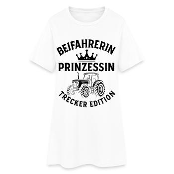 Beifahrerin Prinzessin Trecker Edition lustig SW - Frauen T-Shirt-Kleid - Weiß - Vorne