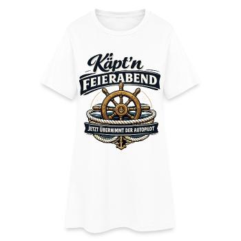 Käpt’n Feierabend Autopilot für Segler Humor - Frauen T-Shirt-Kleid - Weiß - Vorne