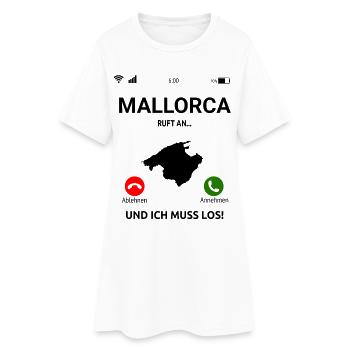 Mallorca Ruft An Urlaub Outfit Reise Malle Idee - Frauen T-Shirt-Kleid - Weiß - Vorne