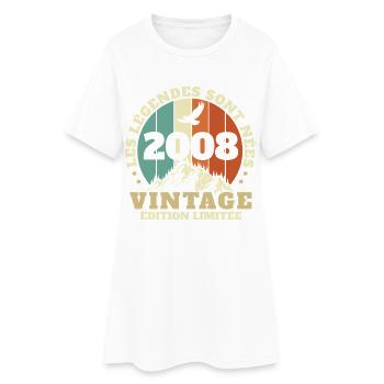 2008 Vintage Rétro Cadeau d’anniversaire - Robe T-shirt Femme - blanc - Devant