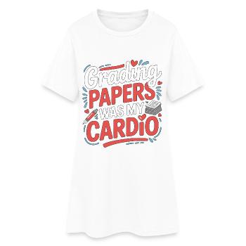 Retired Teacher Grading Papers Was My Instructor - Frauen T-Shirt-Kleid - Weiß - Vorne