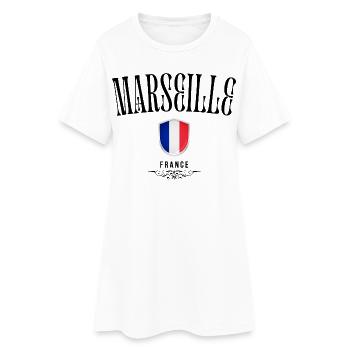 Souvenir de Marseille, design élégant Marseille - Robe T-shirt Femme - blanc - Devant