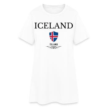 Drapeau de l’Islande, fierté islandaise - Robe T-shirt Femme - blanc - Devant