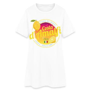 Costa d'Amalfi in Italien Amalfiküste Souvenir - Frauen T-Shirt-Kleid - Weiß - Vorne