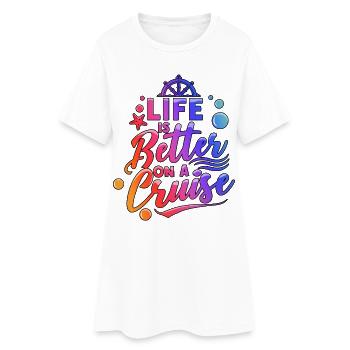 La vie de vacances en famille est meilleure lors d’une croisière en croisière - Robe T-shirt Femme - blanc - Devant