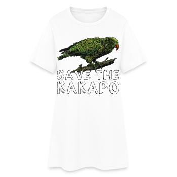 Save The Kakapo New Zealand - Women’s T-Shirt Dress - white - Front