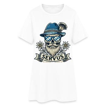 Trachtenshirt Herren Trachten T-Shirt Servus - Frauen T-Shirt-Kleid - Weiß - Vorne