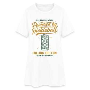 Pickleball propulsé par Pickle Ball Joueur drôle - Robe T-shirt Femme - blanc - Devant