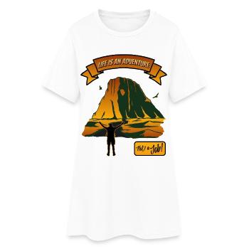 La vie est une aventure Paysage montagneux - Robe T-shirt Femme - blanc - Devant