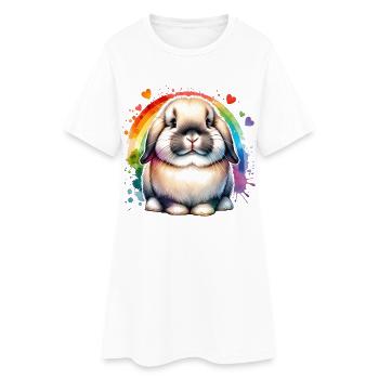 Dwarf Ram Rabbit Gift - Women’s T-Shirt Dress - white - Front