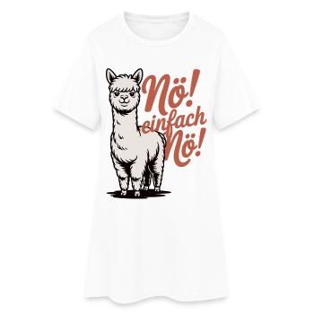 Nö einfach Nö Shirt mit Lama - Geschenk Lama Fans - Frauen T-Shirt-Kleid - Weiß - Vorne