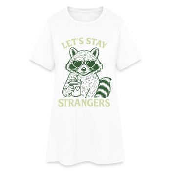 Lets Stay Strangers Funny Introvert Shirt - Frauen T-Shirt-Kleid - Weiß - Vorne