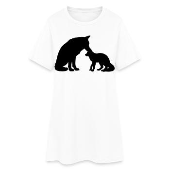 T-Shirt Loup Famille – Wolf Family Bond - Frauen T-Shirt-Kleid - Weiß - Vorne
