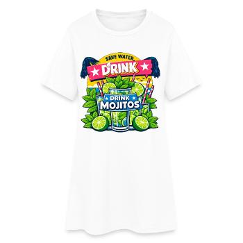 Sauvez l'eau, buvez Mojitos - Robe T-shirt Femme - blanc - Devant