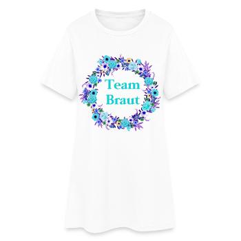 Team Braut Blütenkranz - Frauen T-Shirt-Kleid - Weiß - Vorne