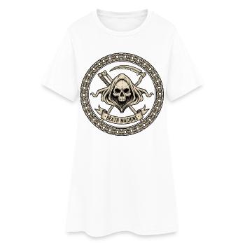 Motorcycle Biker V-Twin Motor Skull Skull Rocker - Women’s T-Shirt Dress - white - Front