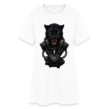 Motorrad Biker V-Twin Motor Skull Panther Rocker - Frauen T-Shirt-Kleid - Weiß - Vorne