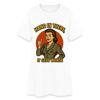 Vintage Women Thumbs Up Satire - Women’s T-Shirt Dress - white - Front