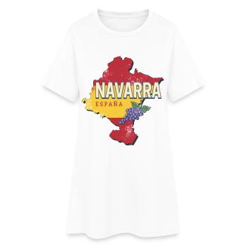 Navarra in Spanien Region Reben Vintage Souvenir - Frauen T-Shirt-Kleid - Weiß - Vorne