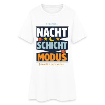 Offiziell Nachtschicht Modus Kaffee Spruch - Frauen T-Shirt-Kleid - Weiß - Vorne