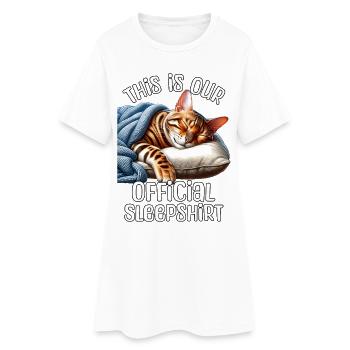 Chemise de nuit Bengal Cat - Robe T-shirt Femme - blanc - Devant